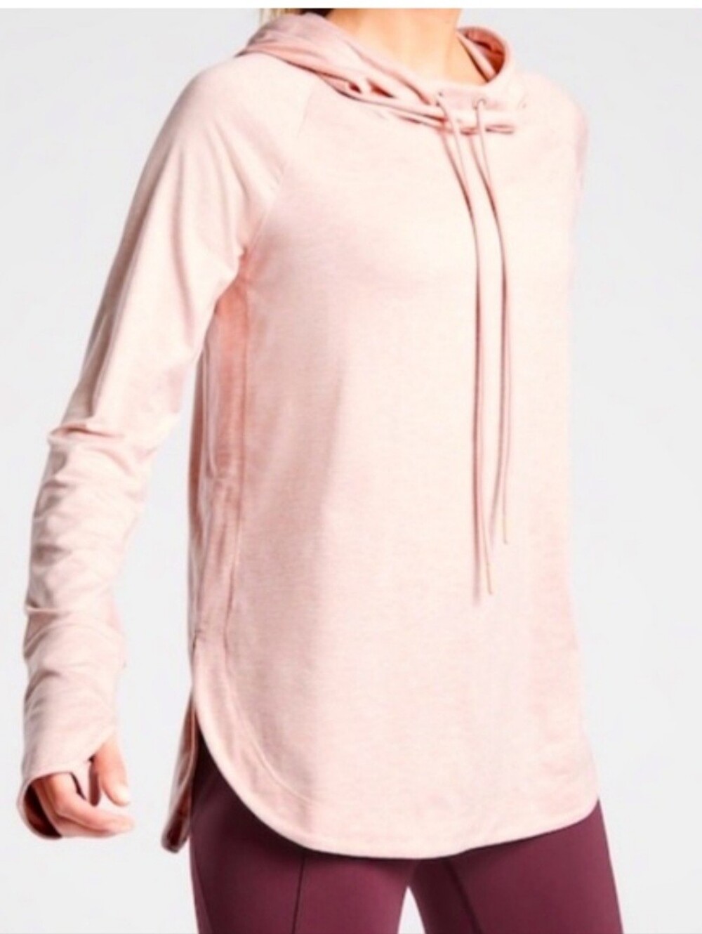 Athleta Uptempo Elevare Pale Pink Hoodie Athletic Athleisure Pullover Size Med